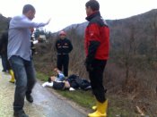 Orhaneli Yolu Trafik Kazasına Müdehale Orhaneli Yolu Trafik Kazasına Müdehale