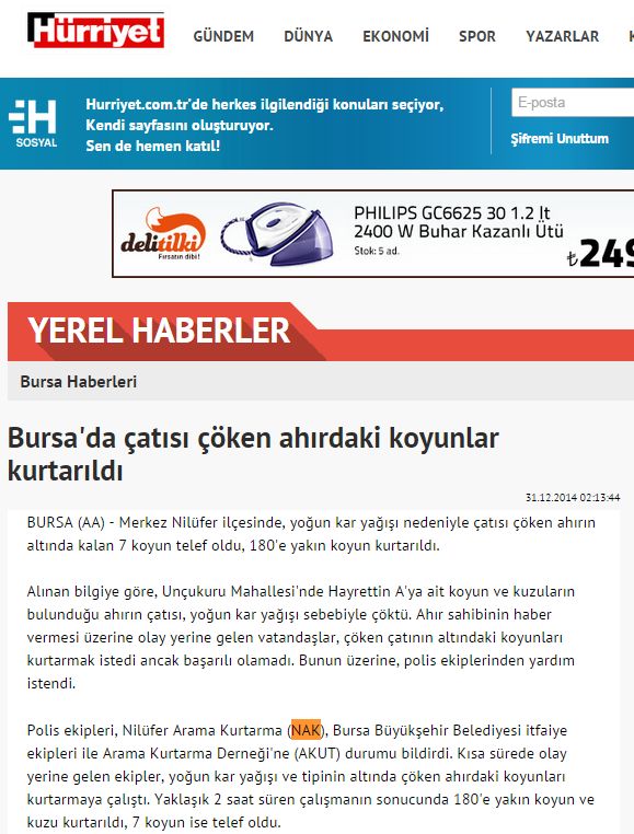 Bursa'da çatısı çöken ahırdaki koyunlar kurtarıldı