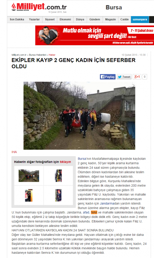 Ekipler kayıp 2 genç kadın için seferber oldu